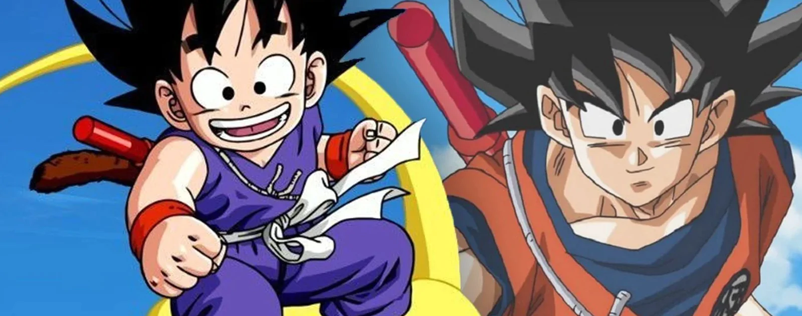 Kid Goku and Adult Goku